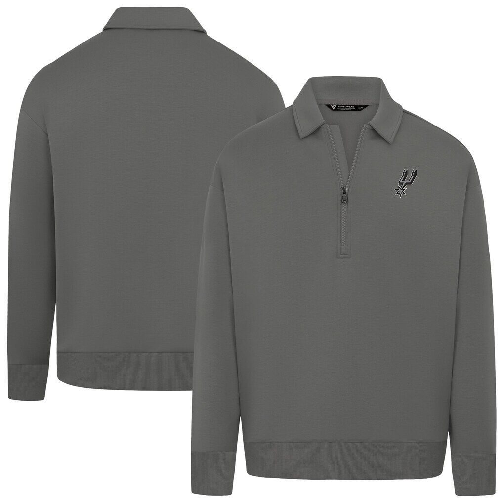 San Antonio Spurs Levelwear Unisex Luxe Signature Quarter-Zip Tri-Blend Sweatshirt
