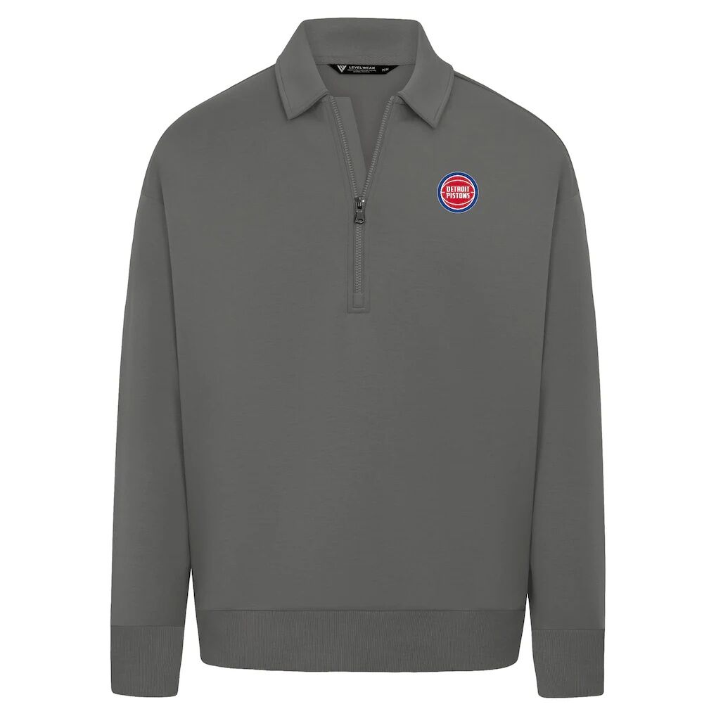 Detroit Pistons Levelwear Unisex Luxe Signature Quarter-Zip Tri-Blend Sweatshirt