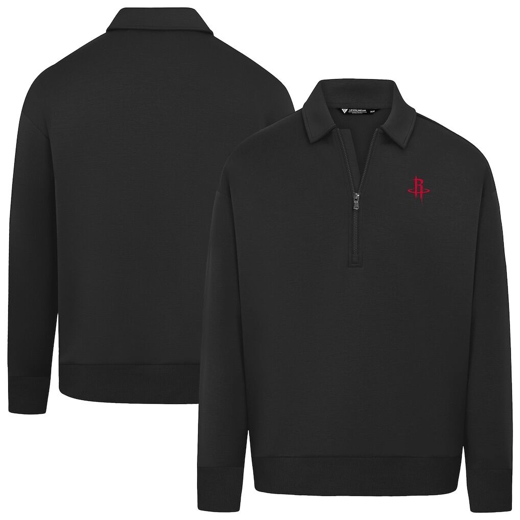 Houston Rockets Levelwear Unisex Luxe Signature Quarter-Zip Tri-Blend Sweatshirt