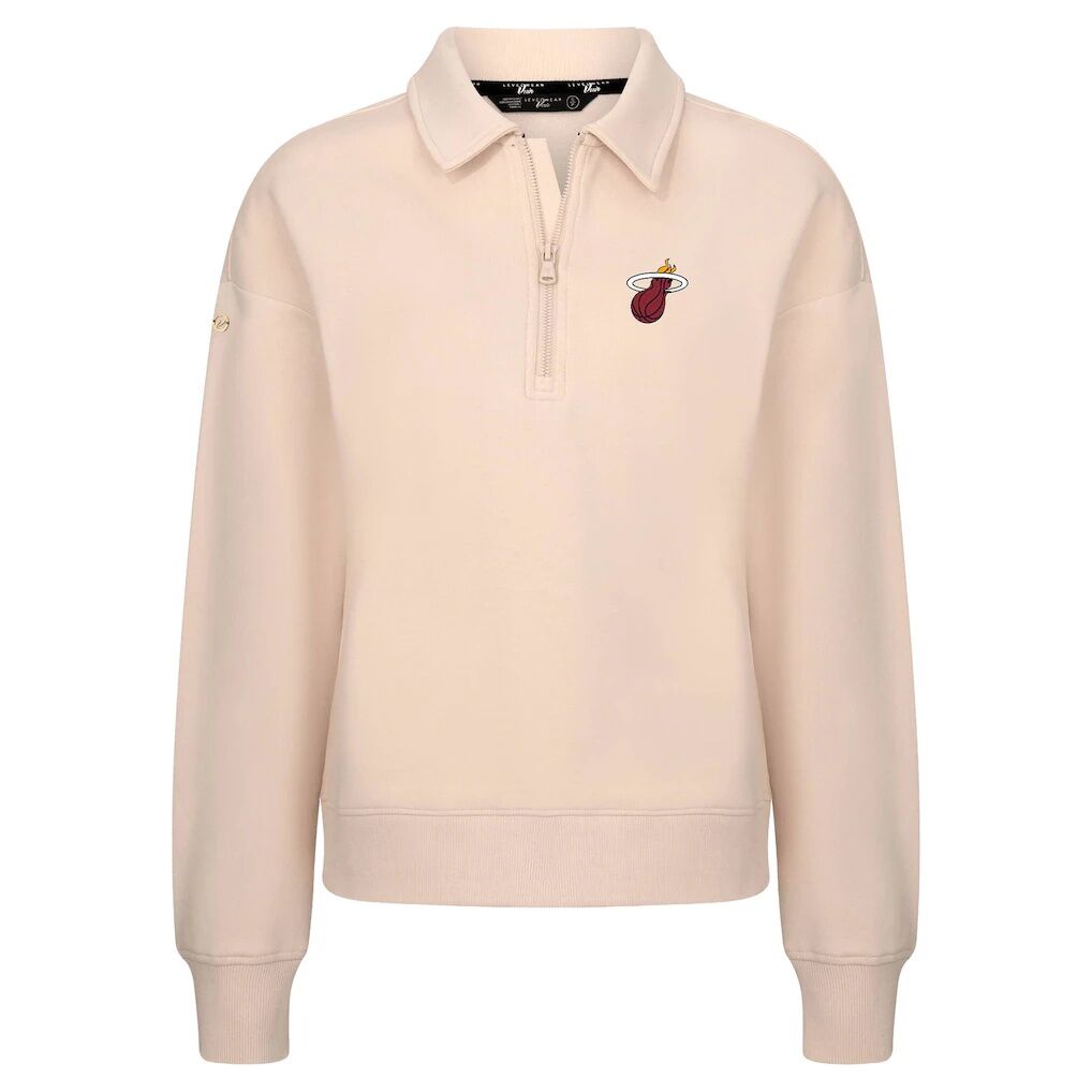 Miami Heat Levelwear Women's Canmore Tri-Blend Quarter-Zip Pullover - Khaki