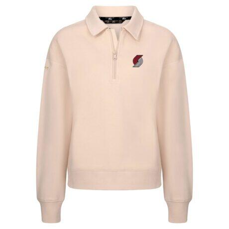 Portland Trail Blazers Levelwear Women's Canmore Tri-Blend Quarter-Zip Pullover - - Side View