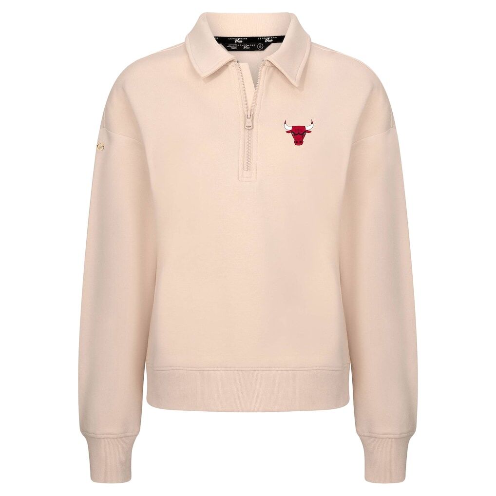 Chicago Bulls Levelwear Women's Canmore Tri-Blend Quarter-Zip Pullover - Khaki