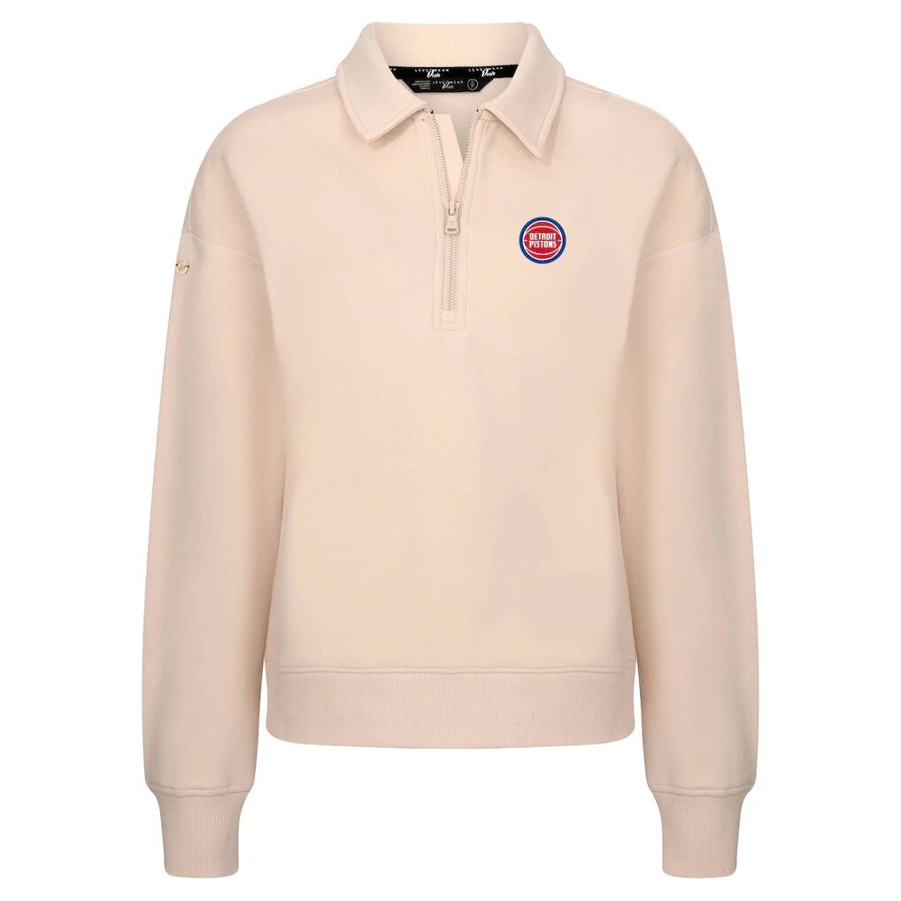 Detroit Pistons Levelwear Women's Canmore Tri-Blend Quarter-Zip Pullover - Khaki