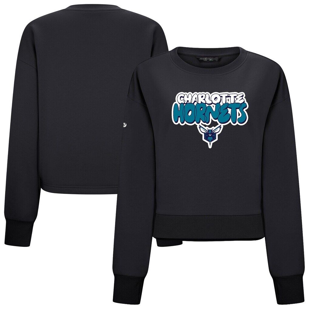 Charlotte Hornets Levelwear Women's Judd Bloop Cropped Sweatshirt