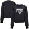 Brooklyn Nets Levelwear Women's Judd Bloop Cropped Sweatshirt - Black - Front View