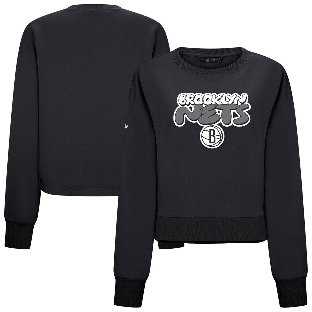 Brooklyn Nets Levelwear Women's Judd Bloop Cropped Sweatshirt