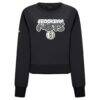 Brooklyn Nets Levelwear Women's Judd Bloop Cropped Sweatshirt - Black - Side View
