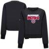 Detroit Pistons Levelwear Women's Judd Bloop Cropped Sweatshirt - Black - Front View