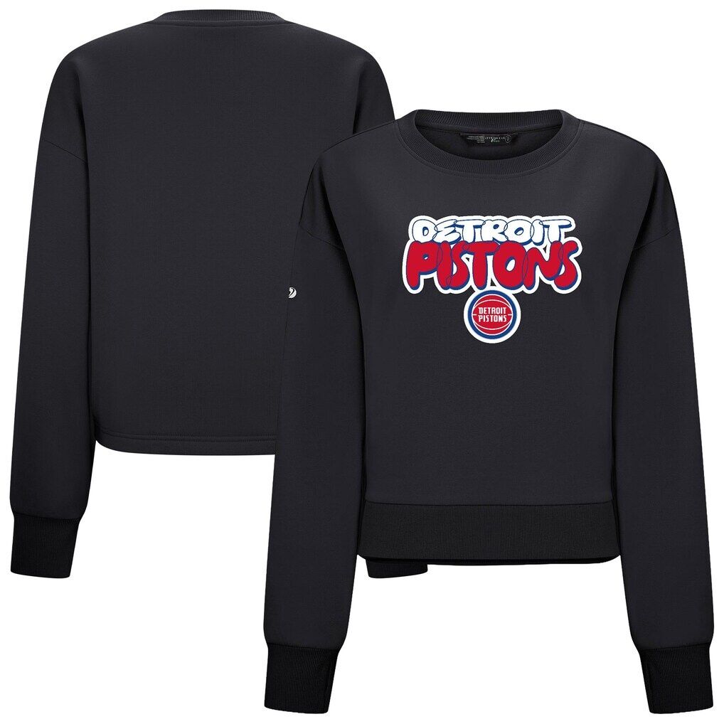 Detroit Pistons Levelwear Women's Judd Bloop Cropped Sweatshirt