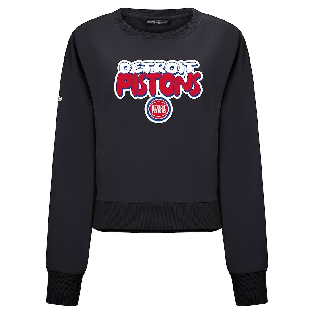 Detroit Pistons Levelwear Women's Judd Bloop Cropped Sweatshirt