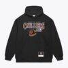 Cleveland Cavaliers Mitchell & Ness Team Name Stack & Logo Hoodie - Black - Front View