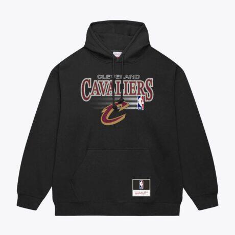 Cleveland Cavaliers Mitchell & Ness Team Name Stack & Logo Hoodie - Black - Front View
