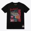 Detroit Pistons Mitchell & Ness Lightning Swish T-Shirt - Black - Front View