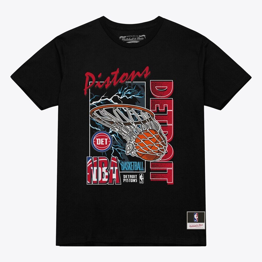 Detroit Pistons Mitchell & Ness Lightning Swish T-Shirt