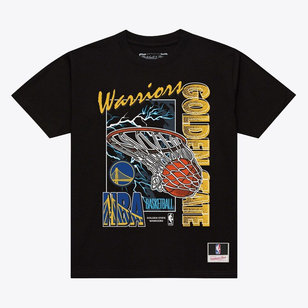 Golden State Warriors Mitchell & Ness Lightning Swish T-Shirt