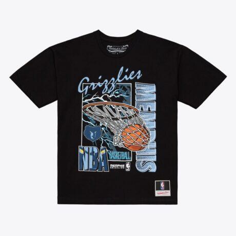 Memphis Grizzlies Mitchell & Ness Lightning Swish T-Shirt - Black - Front View