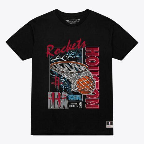 Houston Rockets Mitchell & Ness Lightning Swish T-Shirt - Black - Front View