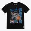 Oklahoma City Thunder Mitchell & Ness Lightning Swish T-Shirt - Black - Front View