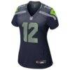 12s Seattle Seahawks Nike Women's Team Game Jersey - College Navy - Side View