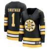 Jeremy Swayman Boston Bruins Fashion7 Women's Home Breakaway Jersey - Black - Front View
