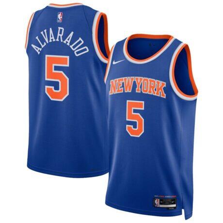 Jose Alvarado New York Knicks Nike Unisex Swingman Jersey - Blue - Front View