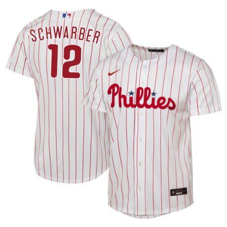 Kyle Schwarber Philadelphia Phillies Nike Youth Home Replica Jersey - White - Front View