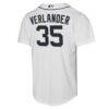 Justin Verlander Detroit Tigers Nike Youth Home Replica Jersey - White - Detail View