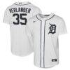 Justin Verlander Detroit Tigers Nike Youth Home Replica Jersey - White - Front View