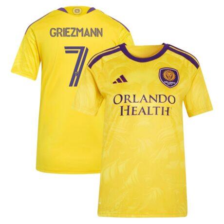 Antoine Griezmann Orlando City SC adidas Women's 2026 Sunken Treasure Kit Replica Jersey - Yellow - Front View