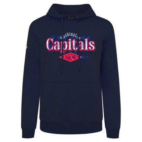Washington Capitals Levelwear Backdrop Podium Hoodie - Navy - Front View