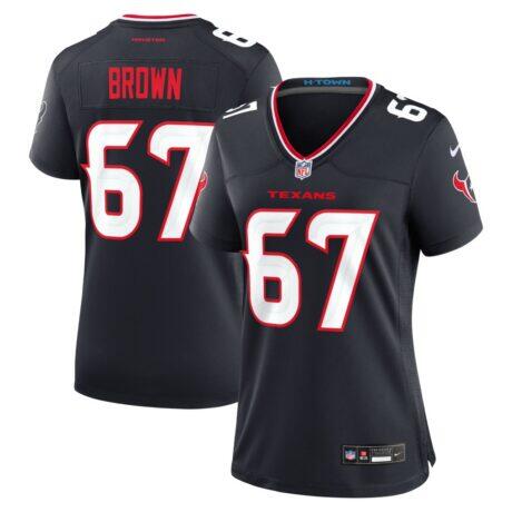 Evan Brown Houston Texans Nike Women's Team Game Jersey - Navy - Front View