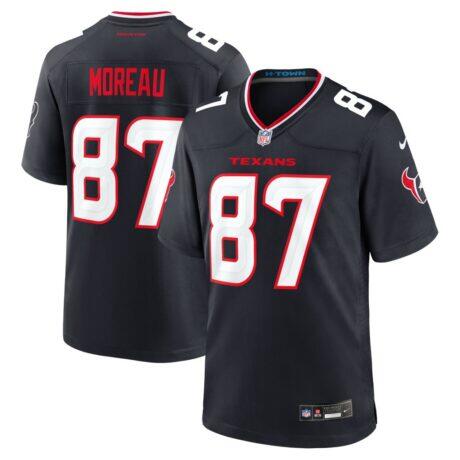 Foster Moreau Houston Texans Nike Team Game Jersey - Navy - Front View