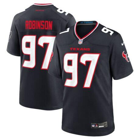 Dominique Robinson Houston Texans Nike Team Game Jersey - Navy - Front View