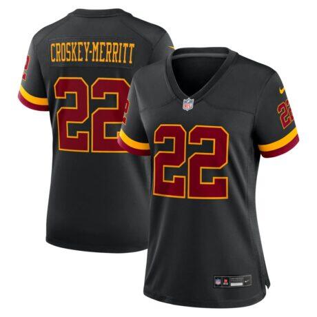 Jacory Croskey-Merritt Washington Commanders Nike Women's Hail Raiser Alternate Game Jersey - Black - Front View