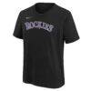 Colorado Rockies Nike Youth Wordmark T-Shirt - Black - Side View