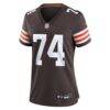 Elgton Jenkins Cleveland Browns Nike Women's Team Game Jersey - Brown - Side View