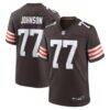 Zion Johnson Cleveland Browns Nike Team Game Jersey - Brown - Front View