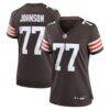Zion Johnson Cleveland Browns Nike Women's Team Game Jersey - Brown - Front View