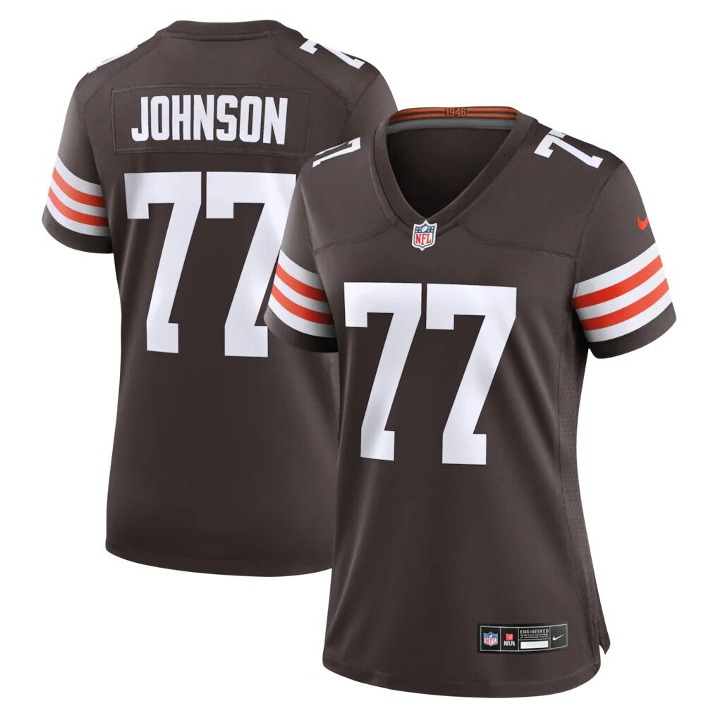 Zion Johnson Cleveland Browns Nike Women's Team Game Jersey
