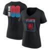 Atlanta Dream Women's Home Court Pop Personalized Name & Number V-Neck T-Shirt - Black - Front View