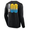 Chicago Sky Home Court Pop Personalized Name & Number Long Sleeve T-Shirt - Black - Detail View
