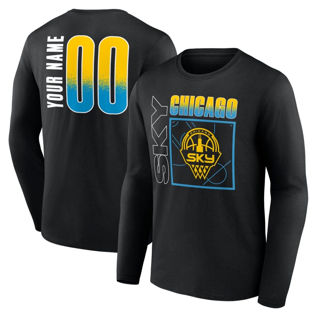 Chicago Sky  Home Court Pop Personalized Name & Number Long Sleeve T-Shirt