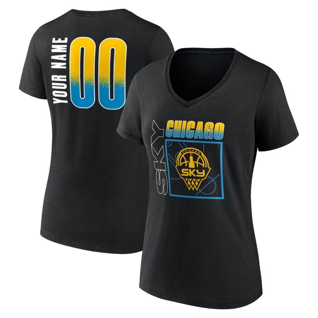 Chicago Sky Women's Home Court Pop Personalized Name & Number V-Neck T-Shirt