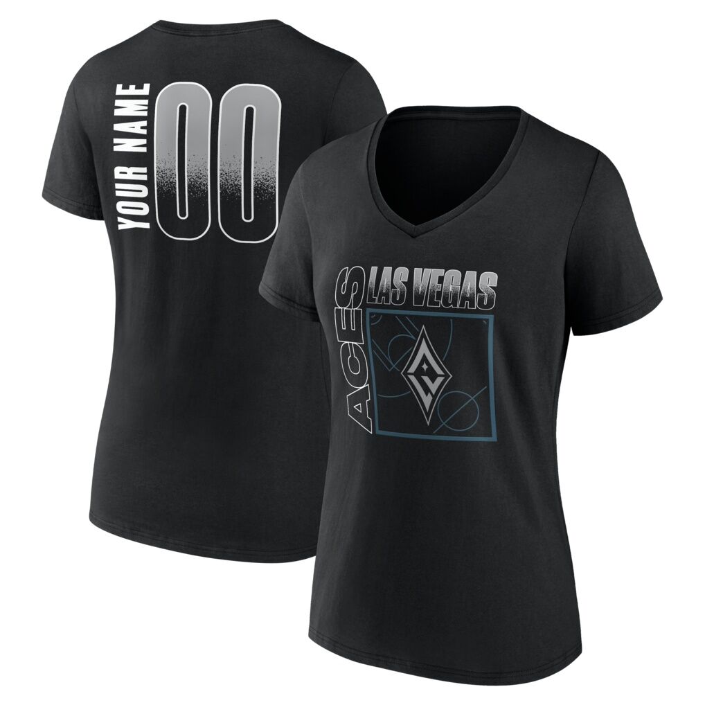 Las Vegas Aces Women's Home Court Pop Personalized Name & Number V-Neck T-Shirt