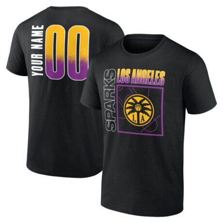 Los Angeles Sparks Big & Tall Home Court Pop Personalized Name & Number T-Shirt - Black - Front View