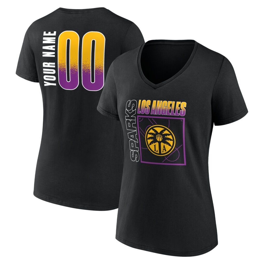 Los Angeles Sparks Women's Home Court Pop Personalized Name & Number V-Neck T-Shirt