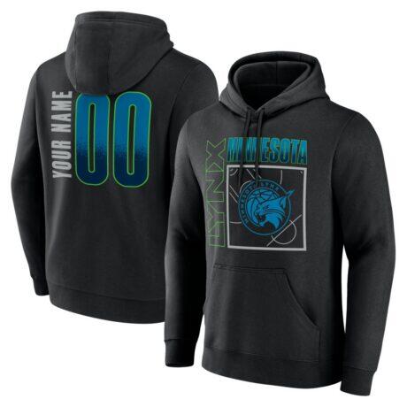 Minnesota Lynx Home Court Pop Personalized Name & Number Hoodie - Black - Front View