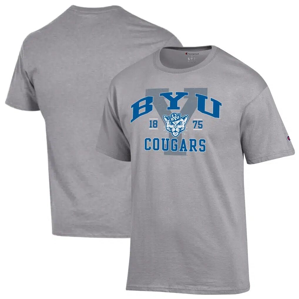 BYU Cougars Champion Varsity T-Shirt - Heather Gray
