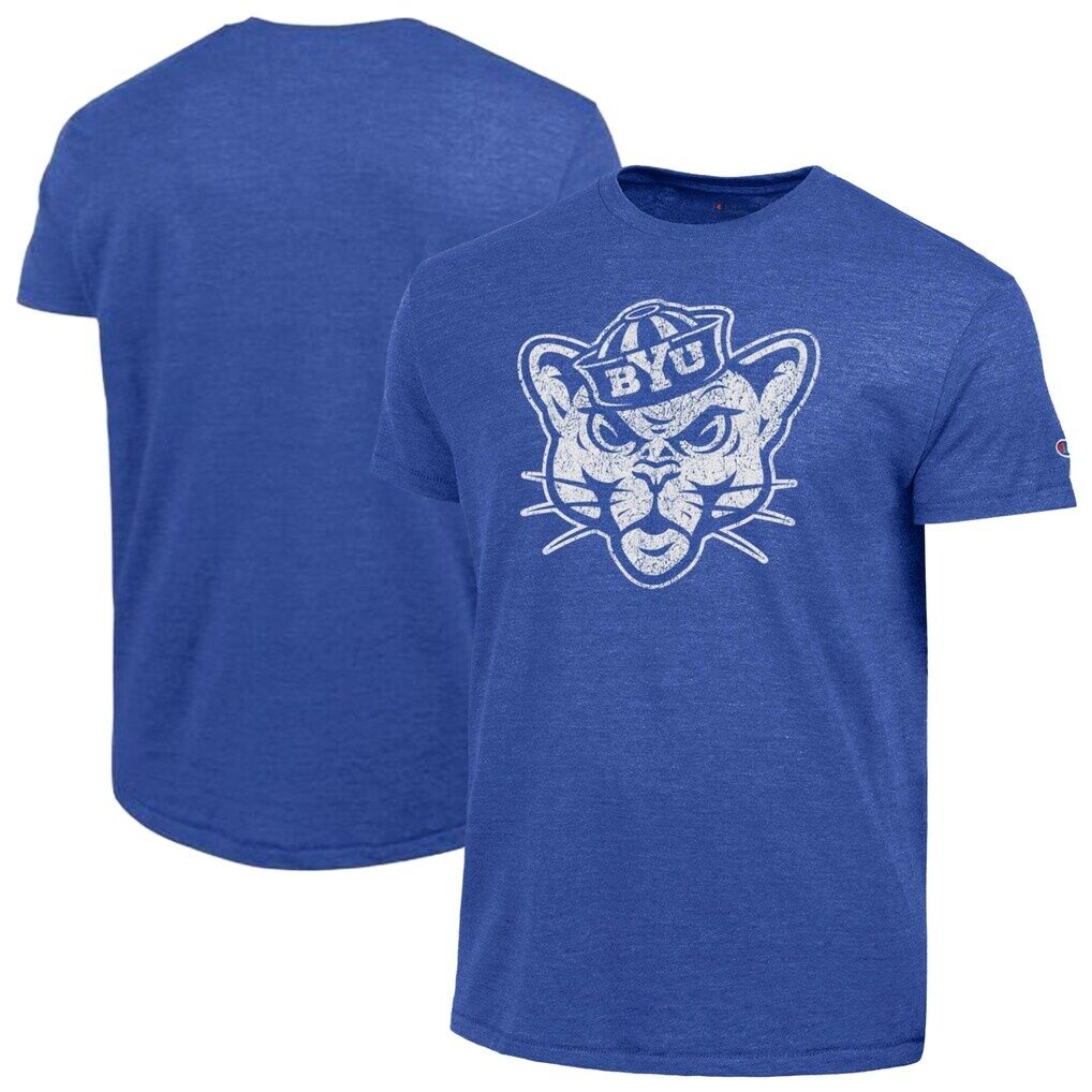 BYU Cougars Champion Vintage Triumph Tri-Blend T-Shirt - Royal