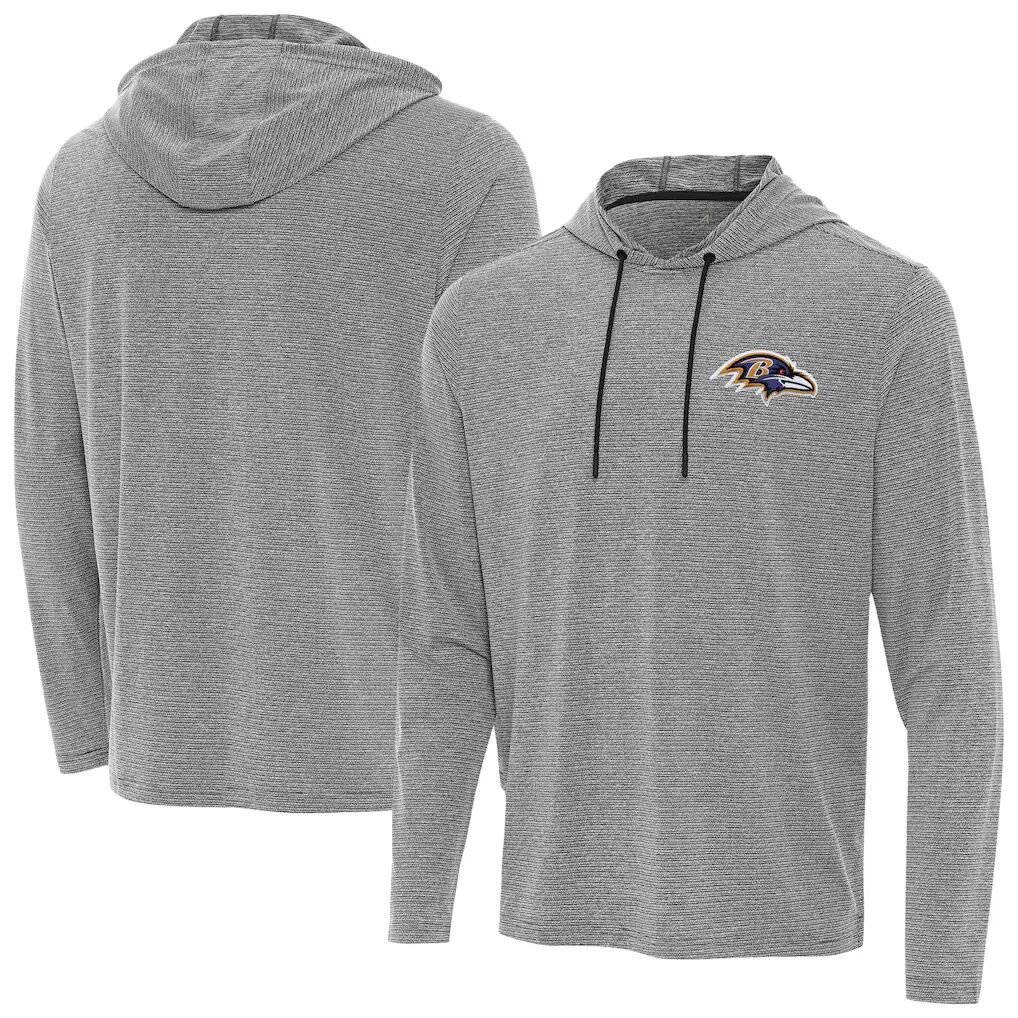 Baltimore Ravens Antigua Changeover Hoodie - Heather Black